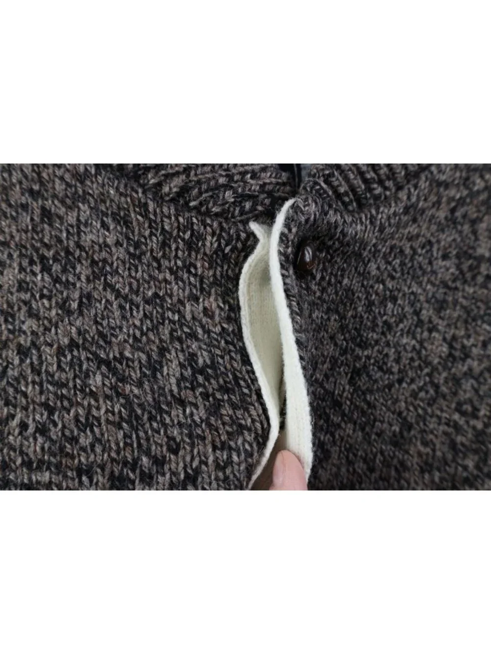 Vintage 90s Streetwear Mens Medium Blank Wool Blend Knit Henley Sweater USA